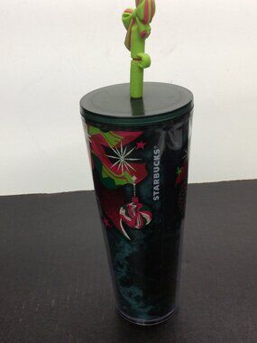 Starbucks Holiday Swirl Christmas Bow Topper Venti Tumbler 24oz 2023 USED Shows